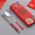 Double Happiness Chinese Style Chopsticks Spoon Set118621