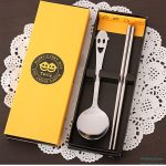 Smiley Face Dinnerware Stainless Steel chopsticks Spoon140348