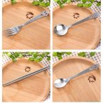 Stainless Steel Smiling Face Tableware Fork Scoop Set223791